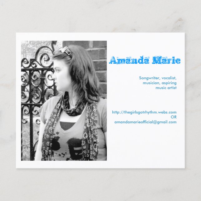 Flyer Tarjetas de visita Amanda Marie (Frente)