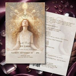 Flyer Tarot Mystic Wye Moon Gold QR Code