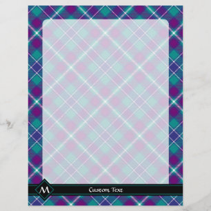 Flyer Tartán verde marino, púrpura y azul