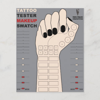 Flyer Tattoo Tester Makeup Swatch (Color del brazo Perso