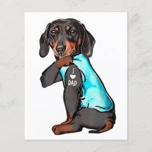Flyer Tatuaje de dachshund amo a papá dachshund divertid