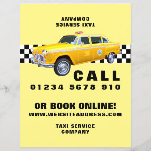 Flyer Taxi amarillo estilo Personalizado americano con l