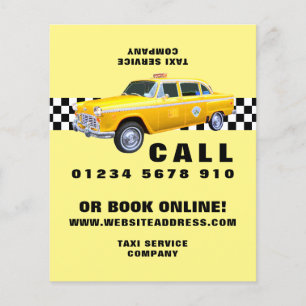 Flyer Taxi amarillo estilo Personalizado americano con l