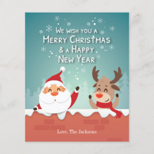 Flyer Te deseamos una Feliz Navidad Santa Personalizado