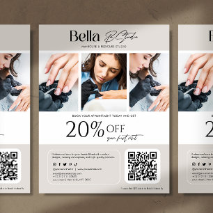 Flyer Técnico de uñas de salón de belleza moderno