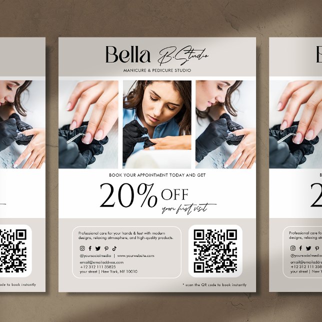 Flyer Técnico de uñas de salón de belleza moderno (Subido por el creador)