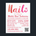 Flyer Técnico moderno de uñas rosadas, Salón Nail<br><div class="desc">Moderno Técnico De Uñas Rosa,  Volantes De Publicidad En La Tienda De Tarjetas De Negocios.</div>
