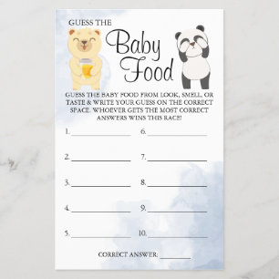 Flyer Teddy Bears Adivinar Bebé ducha de agua