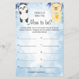 Flyer Teddy Bears Adivinen la edad de la tarjeta de jueg