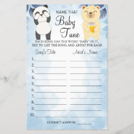 Flyer Teddy Bears Nombre la tarjeta de juego para la duc