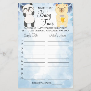 Flyer Teddy Bears Nombre la tarjeta de juego para la duc