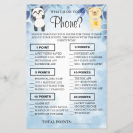 Flyer Teddy Bears Qué hay en tu teléfono Ducha tarjeta d