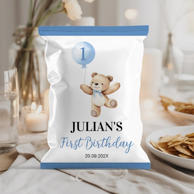 Flyer Teddy Blue Balloon Beary Birthday Chip Bag Wrapper (Subido por el creador)