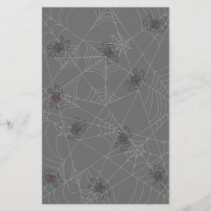 Flyer telaraña y calabazas de Halloween