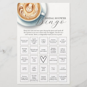 Flyer Tema del café Bridal Shower Bingo