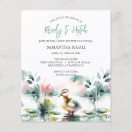 Flyer Tema del pato Baby Shower de Budget Boy
