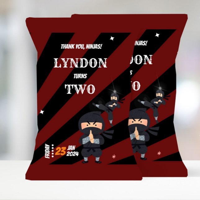 Flyer Tema Ninja Cumpleaños Chip Bag Ninja Party Favor (Ninja Chip Bag)