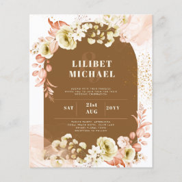 Flyer Temporada Caída Tierra Mezcla Boho Boda Floral
