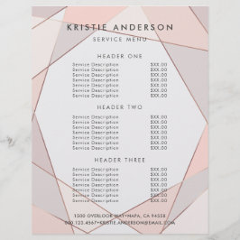 Flyer Tendencias Rosa Dorado Rosa y Taupe Precios y Serv