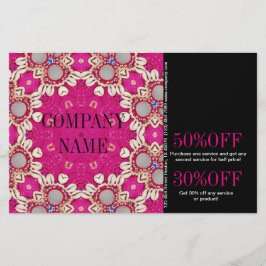 Flyer terapeuta de masaje Chakra bohemio fucsia Yoga