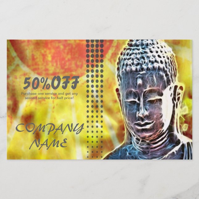 Flyer Terapeuta de masaje de yoga de meditación de buda  (Frente)