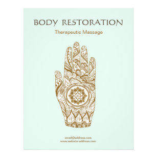 Flyer Terapia de Masaje Henna Hand Lotus