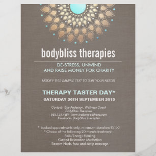 Flyer Terapia de Salud Holística de Yoga Gold Lotus
