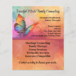 Flyer Terapia de terapia de consejería con mariposa arco