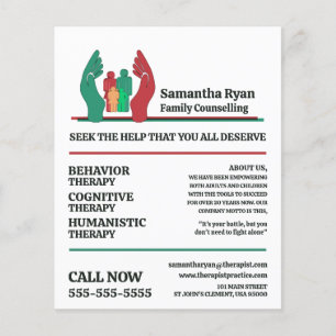 Flyer Terapia familiar Diseño Terapia Psicoterapeuta