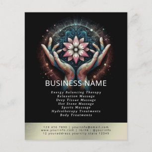 Flyer Terapia Masajista Manos Curadoras Energía Spa Well