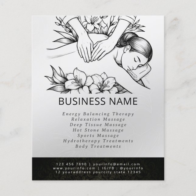 Flyer Terapia Masajista Manos Curadoras Energía Spa Well (Frente)