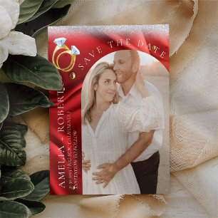 Flyer Terciopelo rojo de Moda moderna salva la tarjeta f