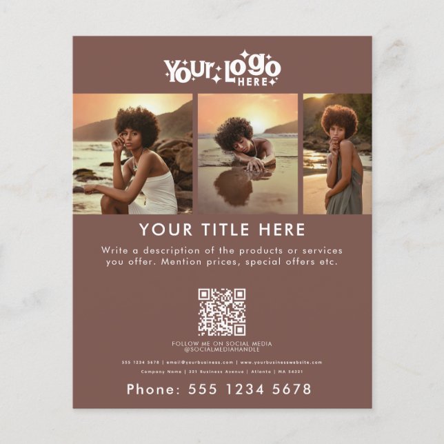 Flyer Terracota Nail De Belleza Promocional De Negocios (Frente)