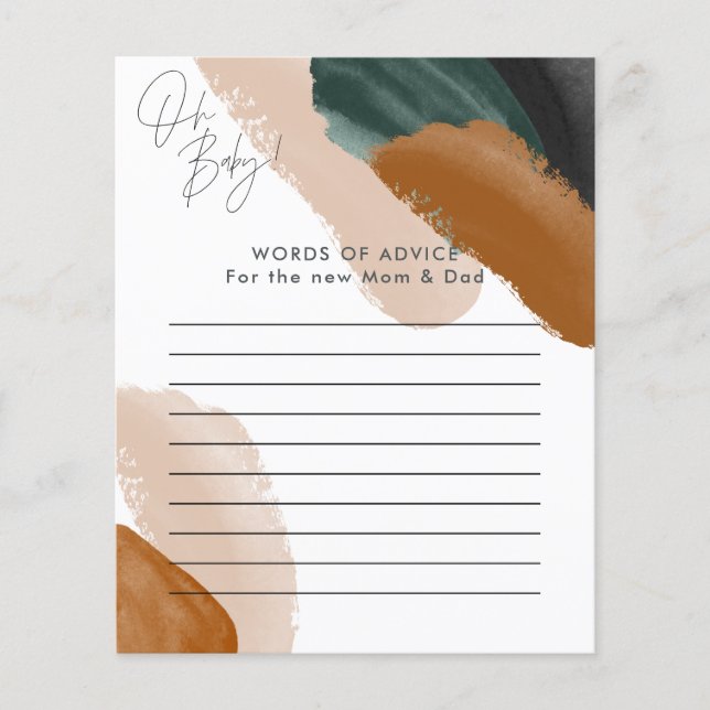 Flyer Terracota verde acuarela bebé juego de ducha volan (Frente)