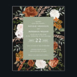 Flyer Terracota verde sage floral rústico elegante<br><div class="desc">Invitación a una boda floral a acuarela rústica y económica. Con hermosos detalles naturales,  terracota,  pampas de pasto de pampas color rosa,  negro y verde salvia eucalipto acuarela. Esta moderna invitación a la boda le permitirá fijar el estilo de su gran día.</div>