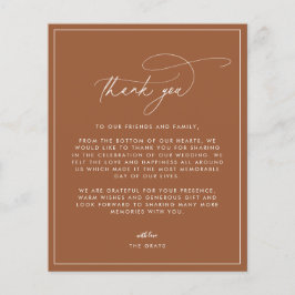 Flyer Terracotta Fall Wedding Tarjeta de agradecimiento