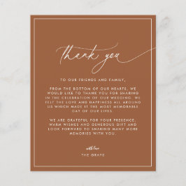Flyer Terracotta Fall Wedding Thank You Card