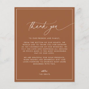 Flyer Terracotta Fall Wedding Thank You Card