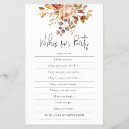 Flyer Terracotta Florals quiere la partida de Baby Showe