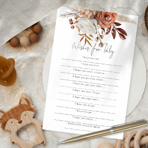 Flyer Terracotta Florals quiere la partida de Baby Showe