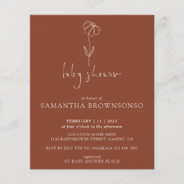 Flyer Terracotta Flower Botanical Budget Baby Shower