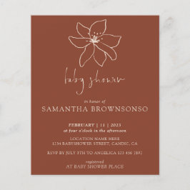 Flyer Terracotta Moderno Presupuesto Botánico Baby Showe
