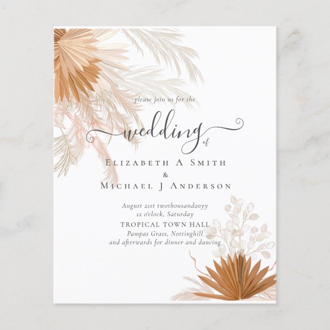 Flyer Terracotta Pampas Boda Tropical Grass (Frente)