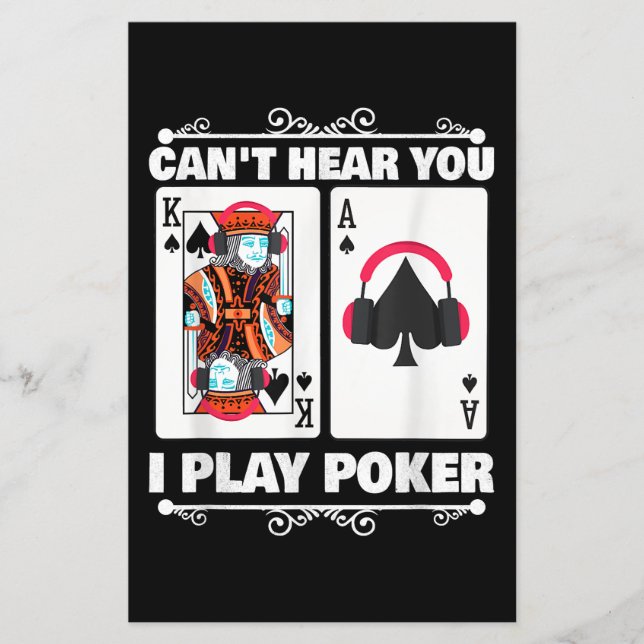 Flyer Texas Holdem Poker no puede oírte jugar al póquer (Frente)