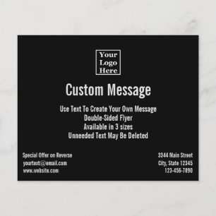 Flyer Texto del personalizado sobre el logotipo negro