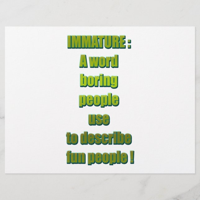Flyer Texto divertido inmaduro (Frente)