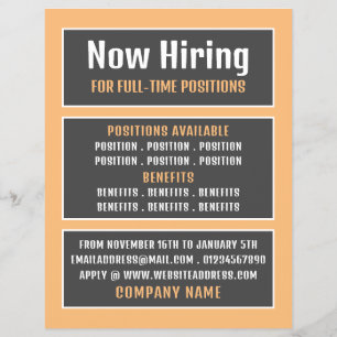 Flyer Texto en caja, anuncio de contratación de empleo v