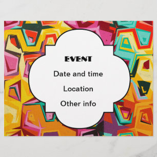 Flyer Textura de agujeros coloridos