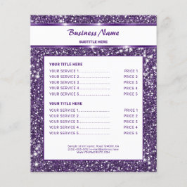 Flyer Textura de brillo morado falso con texto personali