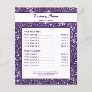Flyer Textura de brillo morado falso con texto personali